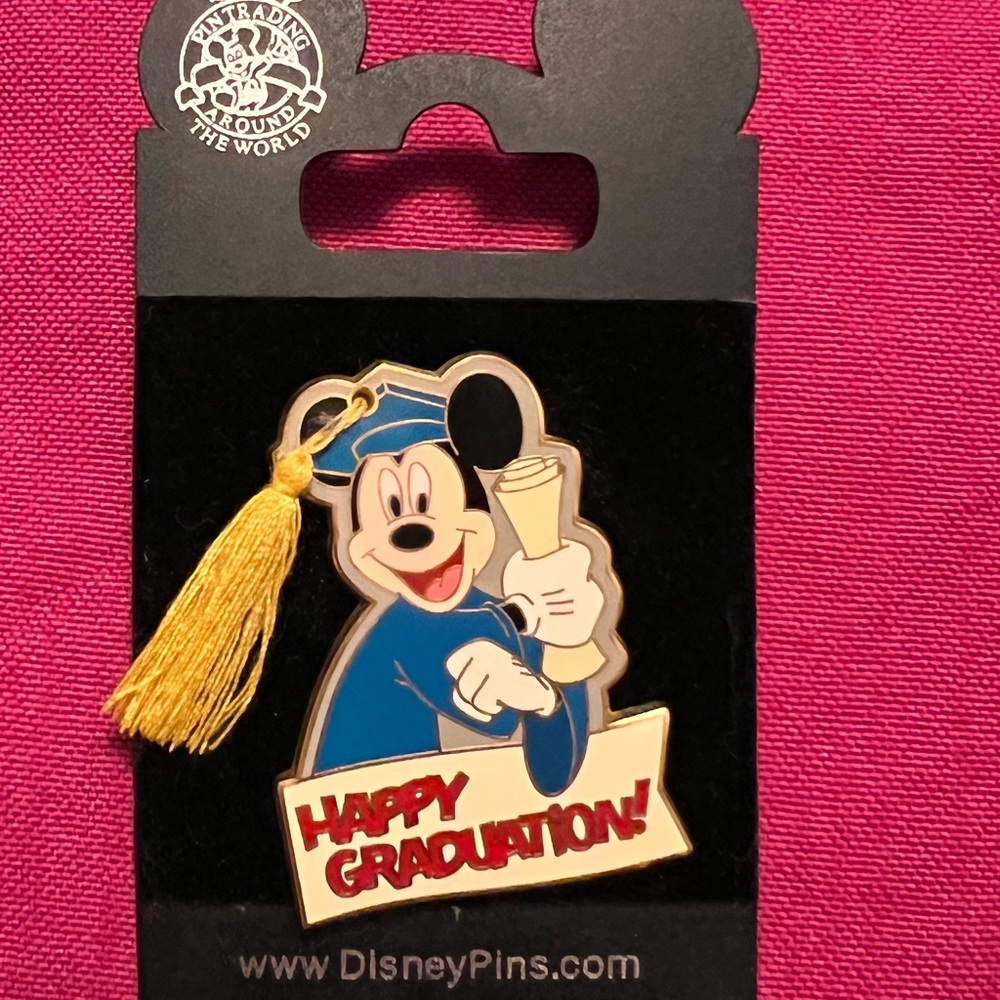 Disney Graduation Pin with Blue and Yellow